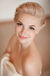 Pretty bride in wedding dress