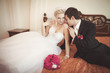 bride and groom at wedding day
