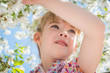 little girl with flowers