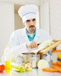  chef cooking vegetarian lunch