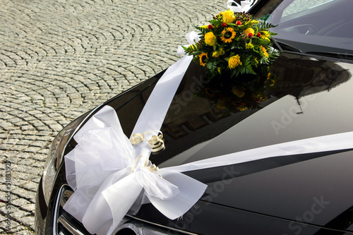 Photo: Geschmücktes Hochzeitsauto Geschmücktes Hochzeitsauto