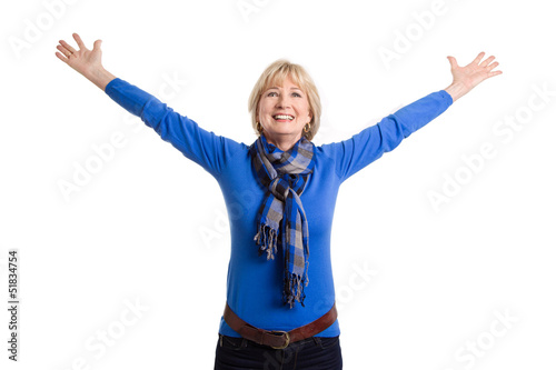 Photo: Happy older woman isolated Happy older woman isolated