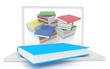 the library in the e-book in 3-d visualization
