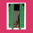 sunny colorful window in Italy, Burano, Venice