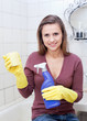 oman cleans bath