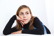 Portrait of schoolgirl thinking