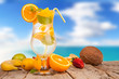 Fresh Summer Drink On Wooden T...
