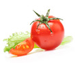 Photo: Tomatoes and Lettuce isolated on white background Tomatoes and Lettuce isolated on white background