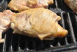 Raw Chicken Thigh on a Summer Grill