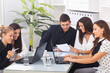 young modern business colleagues in office