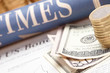 Photo: Financial newspaper with paper Financial newspaper with paper