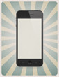 Retro style background with mobile phone