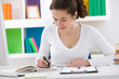 teenager student doing homework
