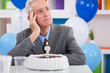 Photo: man having Alzheimer's disease on birthday man having Alzheimer's disease on birthday