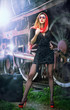 Photo: Vintage sexy woman in twenties style waiting for the train Vintage sexy woman in twenties style waiting for the train