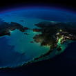 Illustration: Night Earth. Alaska and the Bering Strait Night Earth. Alaska and the Bering Strait
