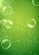 Beautiful abstract green background with soap bubbles