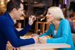 Romantic  couple in restaurant