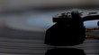 Needle being lowered onto record