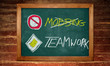 Kreidetafel - Teamwork - Mobbing