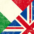 UK and Italian grunge flag