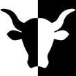 Ilustración: tête de vache en positif, négatif tête de vache en positif, négatif