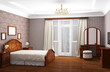 Bedroom, 3D rendering