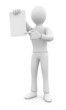 Personnage 3d présentant un message