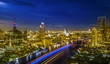 Foto: River in Bangkok city in night time River in Bangkok city in night time