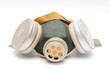 Toxic dust respirator on  white background.