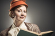Retro Styled Woman Reading A Book