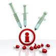 Illustration of a isolated information pictogram with injection