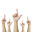 Isolated hands pointing