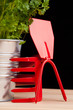 gardening time tools isolated on black