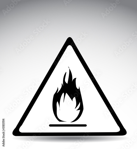 Illustration: warning symbol flame warning symbol flame