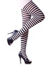 Woman legs in black and white stockings