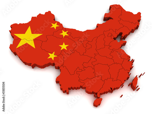 Illustration: 3D Map of China 3D Map of China