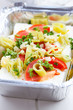 Foto: Feta cheese in baking pan for grill Feta cheese in baking pan for grill