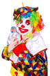 Funny clown isolated on the white