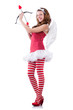 Woman with bow in valentine concept