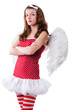 Woman with bow in valentine concept