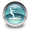 Illustration: Light Blue Glossy Pictogram "Water Skiing" Light Blue Glossy Pictogram "Water Skiing"