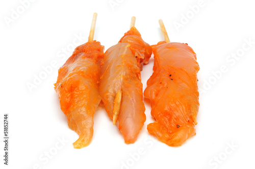 Photo: raw spicy chicken skewers raw spicy chicken skewers