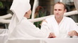 Honeymoon couple have a gentle conversation