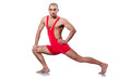 Young wrestler isolated on the white