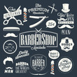 Set of vintage barber shop labels