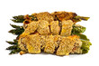 bunch of asparagus rolled with  puff pastry and speck