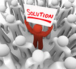 Solution Word Sign Man Holding Idea Sharing Problem FIx