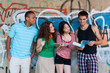 Photo: Group of cheerful friends. Group of cheerful friends.