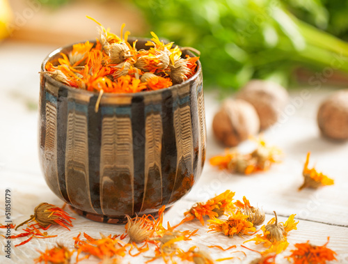 Photo: Dried Marigold Flowers Dried Marigold Flowers